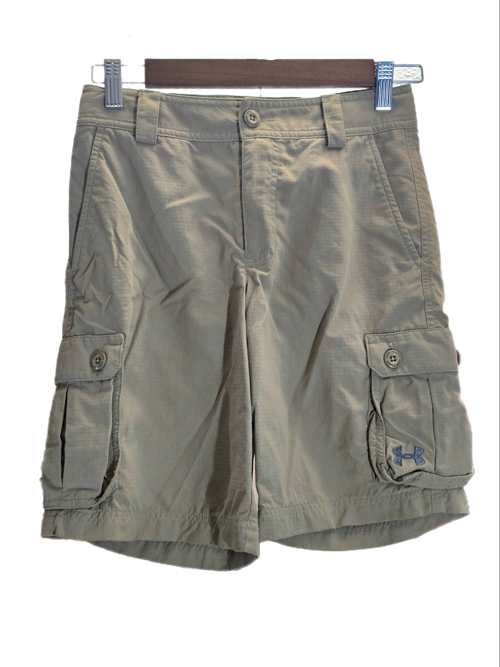 Under Armour Youth Medium Khaki Cargo Shorts - EUC